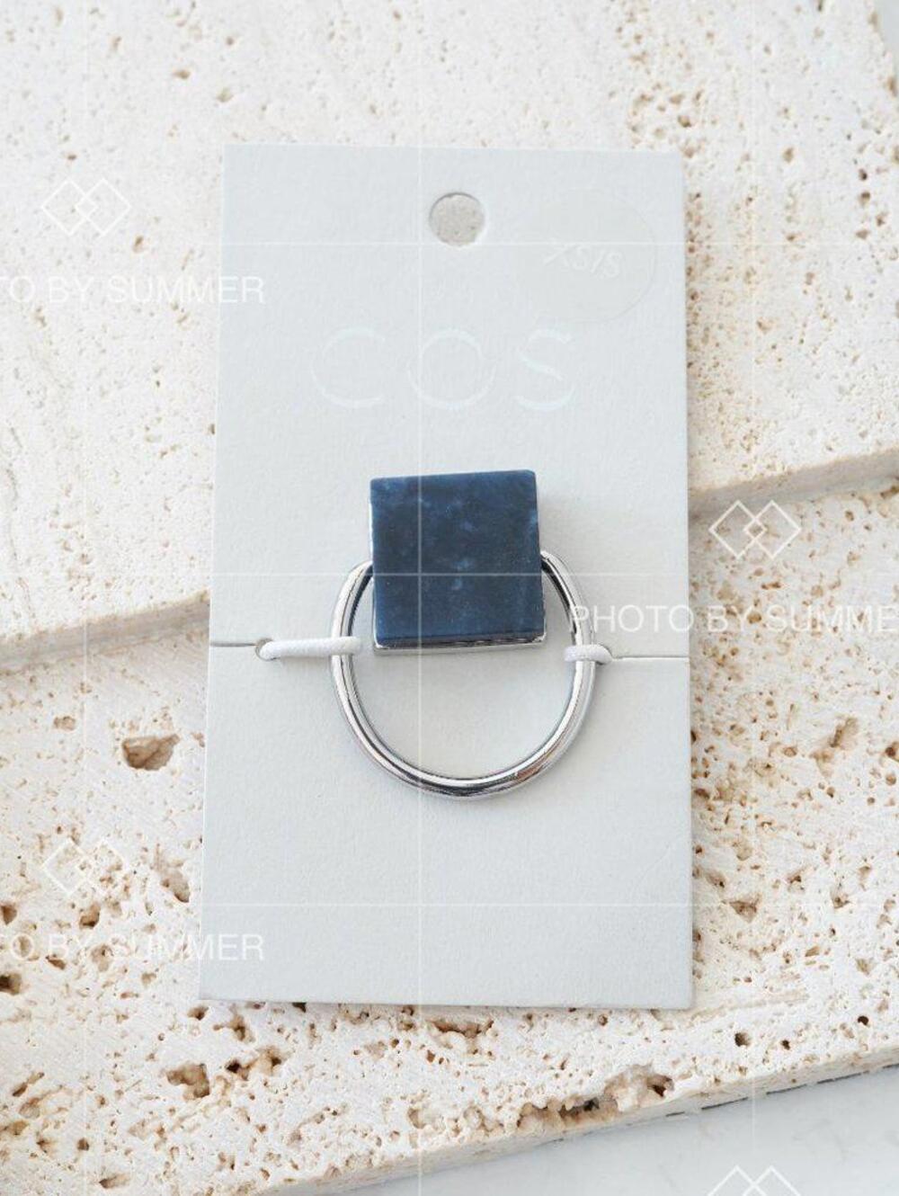 COS Semi precious Stone Ring in Silver Size XS/S